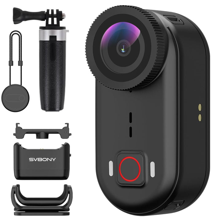 SVBONY SVGo M3 Mini Action Cam 4K Mit Dreieckiger Teleskophalterung, NEU Verbessert mit Ladestation,