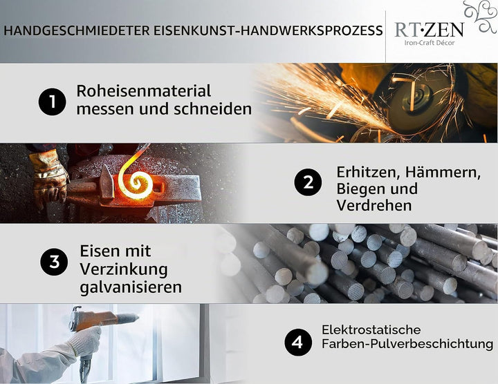 RTZEN Rustikaler moderner Handtuchhalter aus Schmiedeeisen, 66 cm breit, passend für 61 cm grosse Ha
