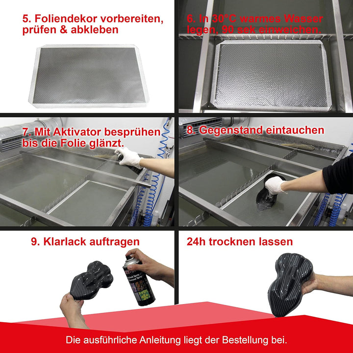 MST-Design Wassertransferdruck Folie I Starter Set Klein I WTD Folie + Dippdivator/Aktivator + Zubeh