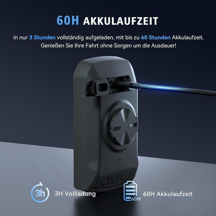 CYCPLUS GPS Fahrradcomputer Kabellos, wasserdichte Fahrrad Tachometer und Kilometerzähler, ANT+ Drah