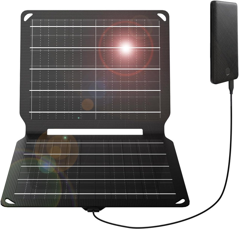 FlexSolar 10 W tragbares Solarpanel-Ladegerät,wasserdichtes IP67 faltbares Solarpanel mit USB-Anschl