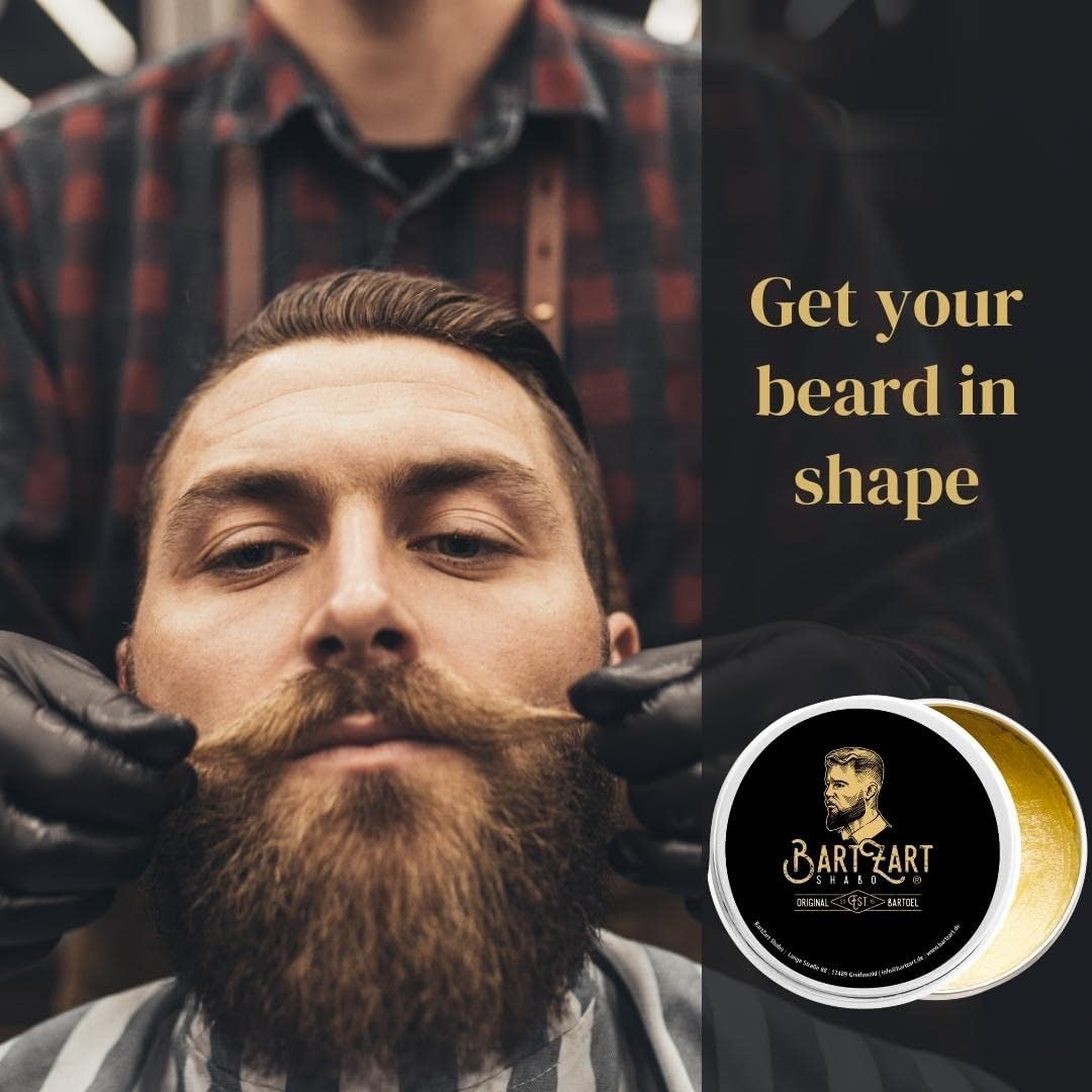 BartZart Shabo Bartpflege Set 5 tlg. I Set aus Rasiermesser mit Wechselklingen I Bartöl I Bartwachs