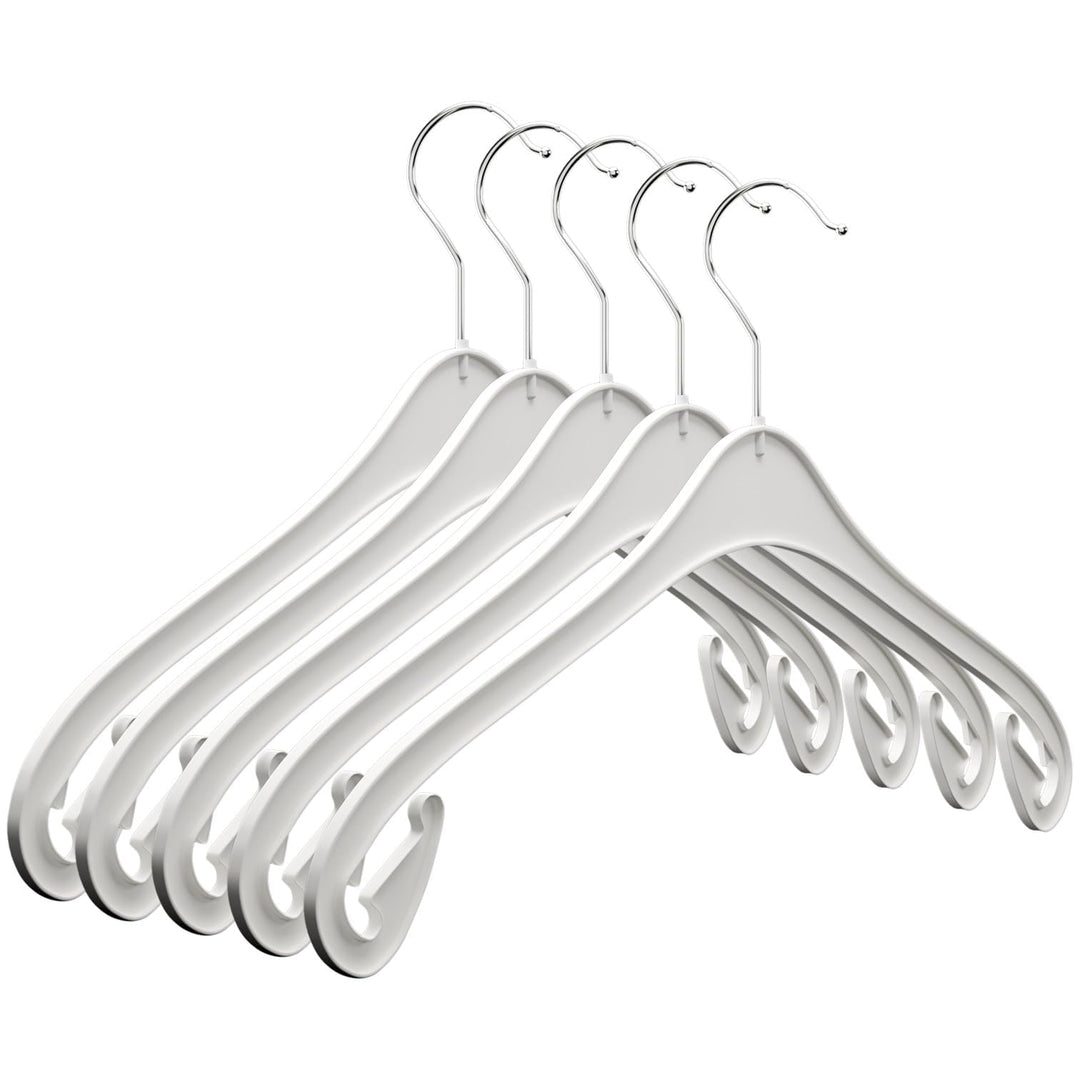Kleiderbügel NA 47 cm - 30 Stück - aus Kunststoff- weiss - 360° drehbarer Haken - platzsparend - Hem