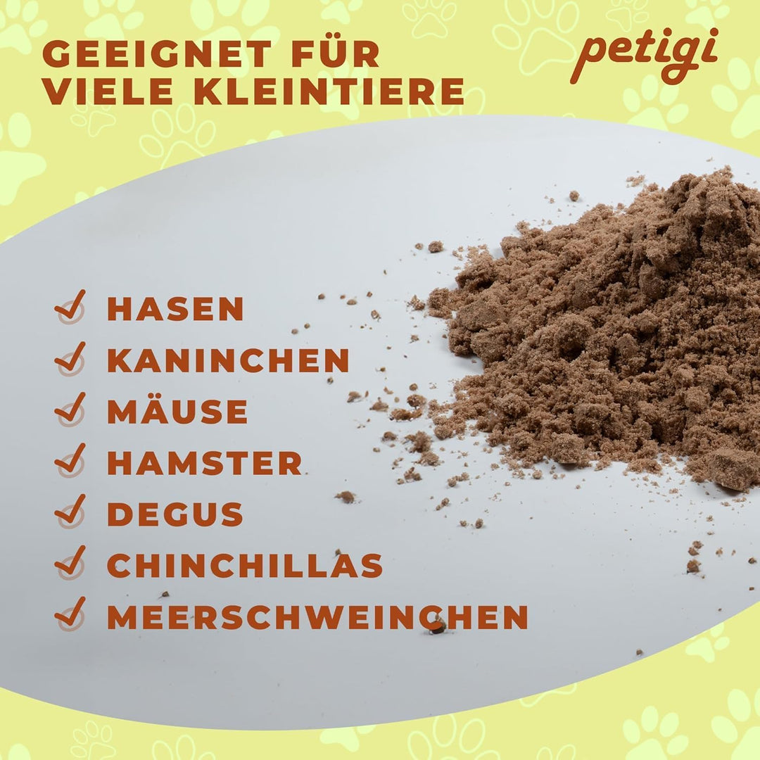 Petigi Buddelsand 25 kg, Kaninchen, Hasen, Chinchilla, für Buddelkisten | lehmfrei, für sensible Pfo