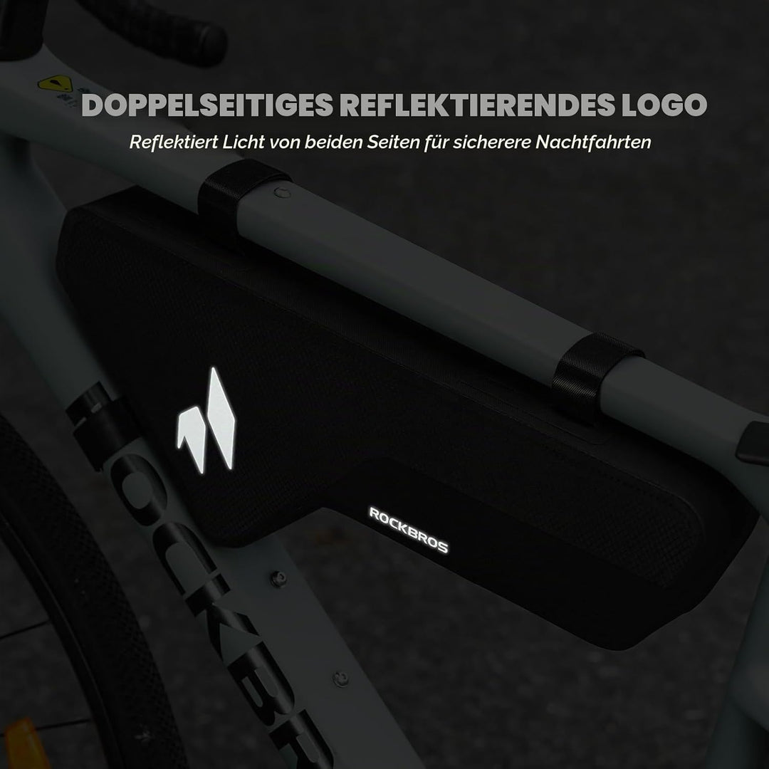 ROCKBROS Fahrrad Rahmentasche Unterrohr 100% Wasserdicht, Schlankes Design Oberrohrtasche mit PP Stü