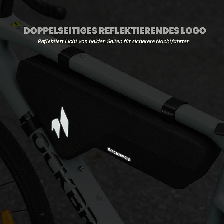 ROCKBROS Fahrrad Rahmentasche Unterrohr 100% Wasserdicht, Schlankes Design Oberrohrtasche mit PP Stü