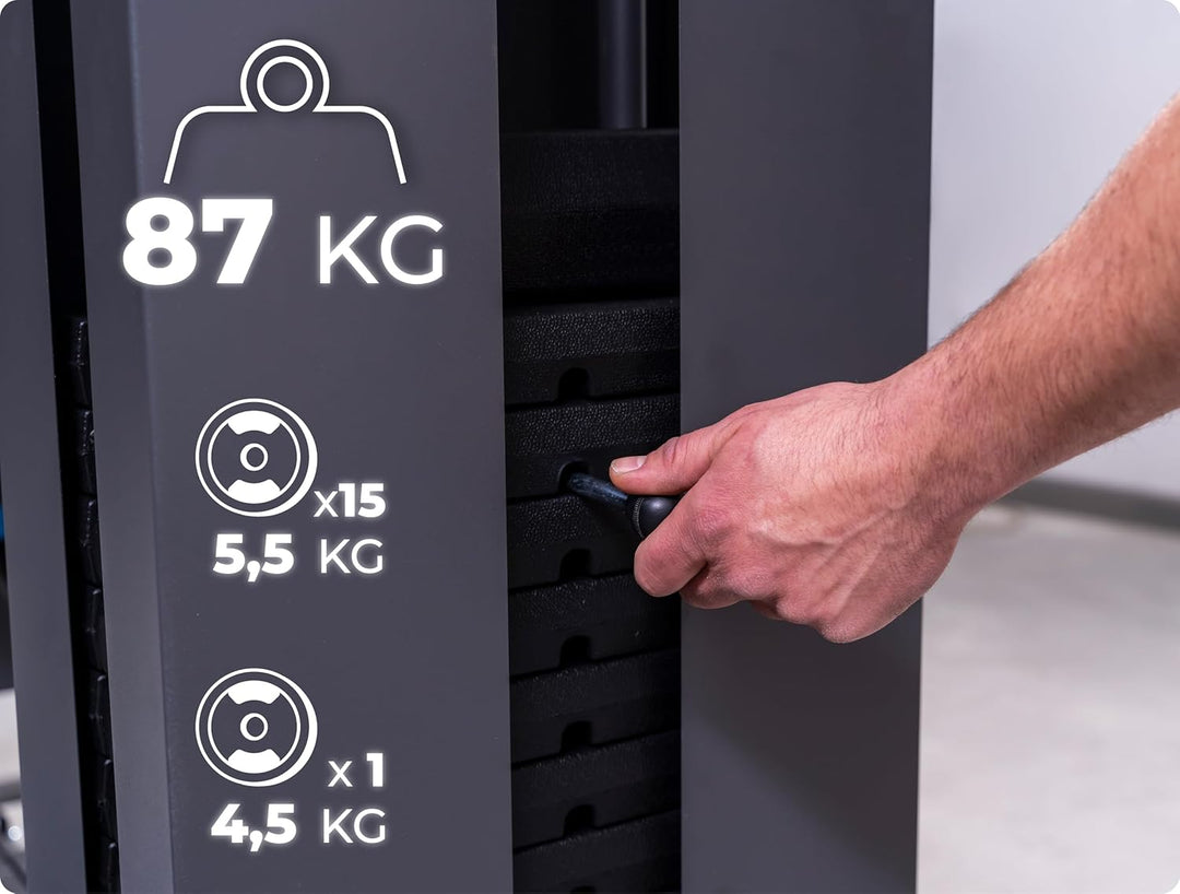 THUNDER Multifunktionale Kraftstation Home Gym Fitnessstation mit Kabelzug & Muskelaufbau Training F
