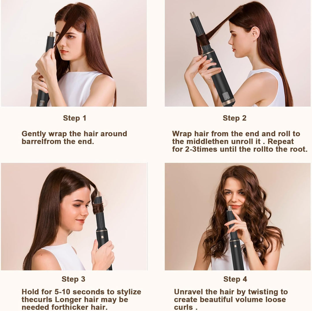 5 in 1 Hair Dryer Brush Hot Air Curling Brush Negative Ion Air Styler，Multi Function Blow Dryer Brus