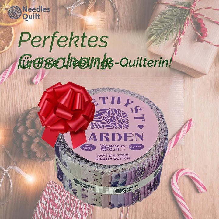 Needles Quilt Studio – 6.3 cm vorgeschnittenes 40 Stoffstreifen (Amethyst-Garten),Baumwollstreifen z