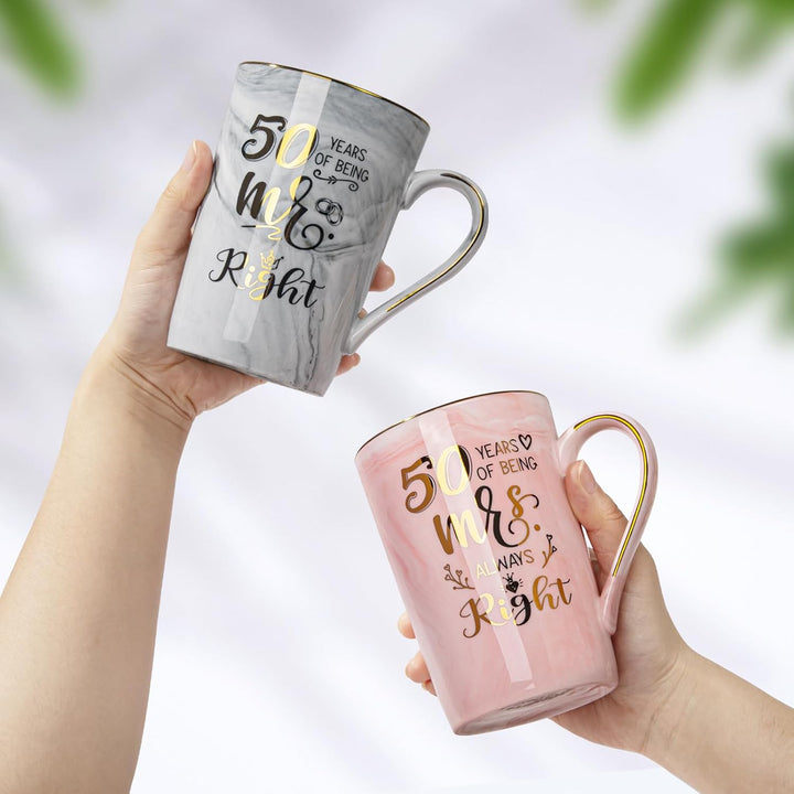 Goldene Hochzeit Geschenke, 50 Hochzeitstag Geschenk, Marmoriert Tasse - Geschenke zum Goldenen Hoch