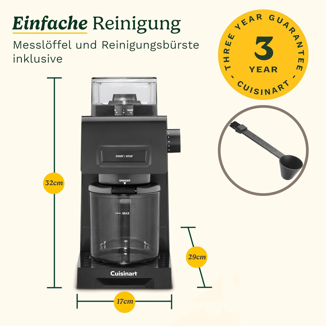 Cuisinart Espresso- & Kaffee-Kegelmahlwerk | 35 Mahlgradeinstellungen | Antistatik-Technologie | 225