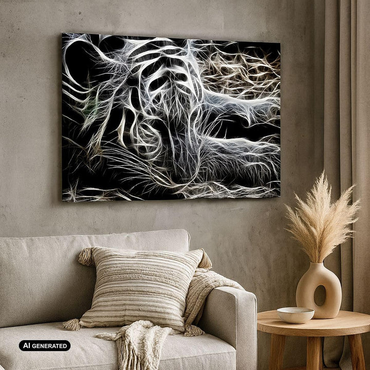 Bilder auf Leinwand Abstraktion modern Leinwandbild mit Rahmen 70x50cm Wandbilder Dekoration Wohnzim