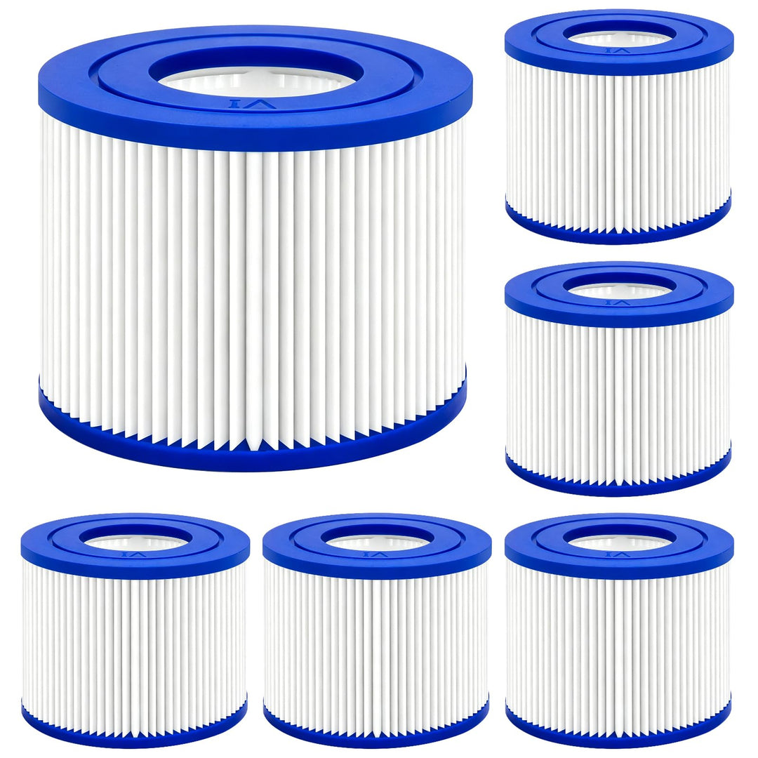 Erzekrim 6 Stück Filter VI für Pool Filterkartuschen VI für Bestway Miami Filter Cartridge VI Kompat