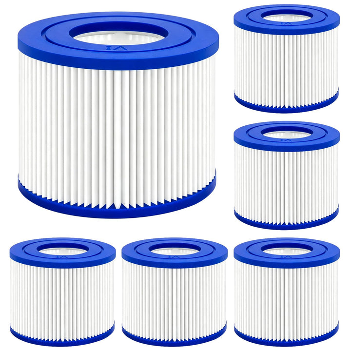 Erzekrim 6 Stück Filter VI für Pool Filterkartuschen VI für Bestway Miami Filter Cartridge VI Kompat