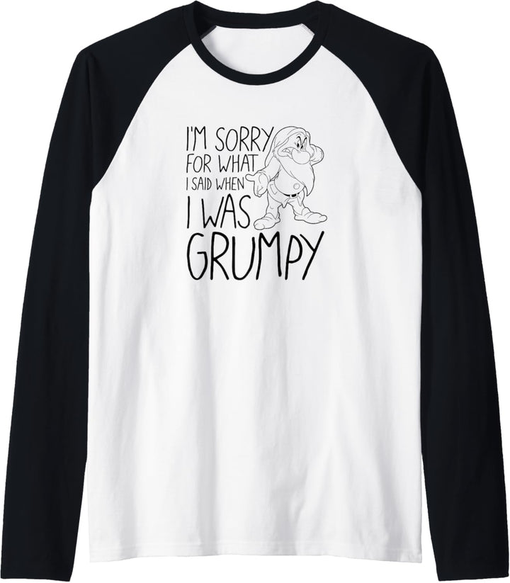 Disney Snow White Grumpy Things Said Text Poster Raglan