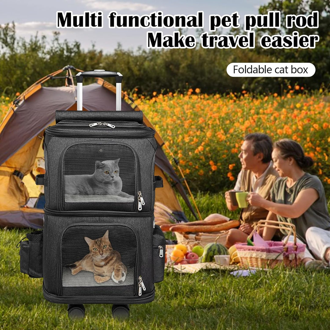 Katzenrucksack, Katzentrager Rucksack mit Zwei Fächern Haustier Hunde Katzen Rucksack Raumkapsel mit