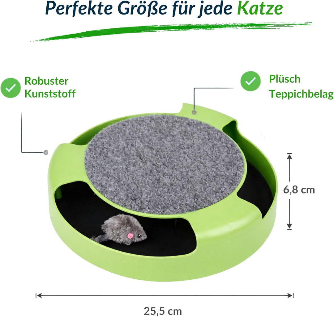 Interaktives Katzenspielzeug mit Maus – Beschäftigungsspielzeug für Wohnungskatzen – Jagdspielzeug m