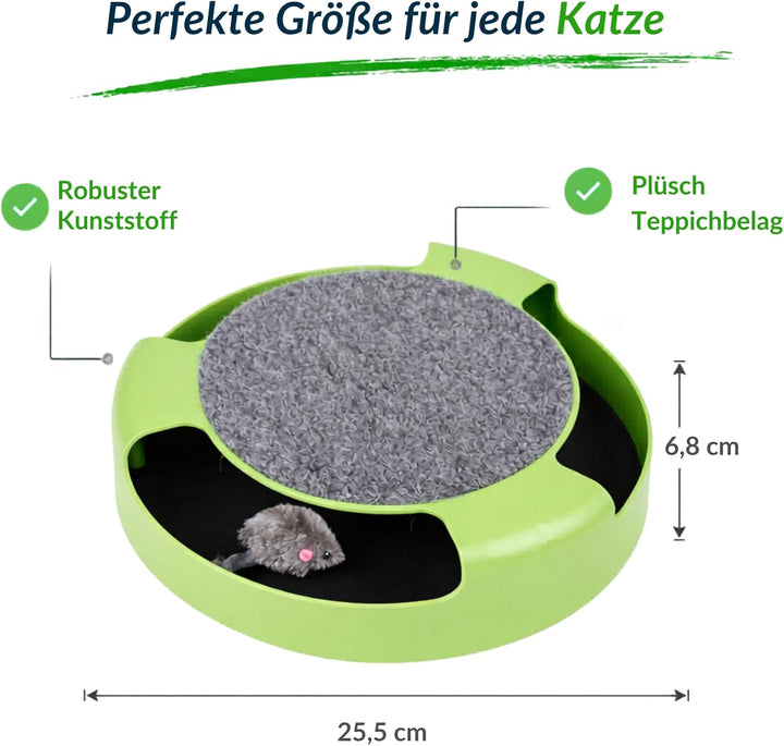 Interaktives Katzenspielzeug mit Maus – Beschäftigungsspielzeug für Wohnungskatzen – Jagdspielzeug m