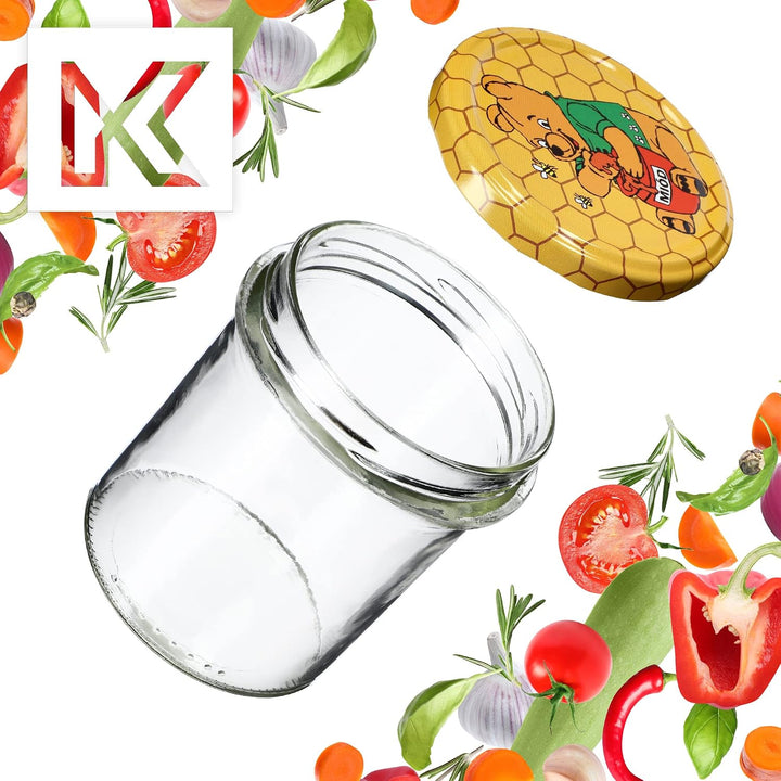 KADAX 10er Set Marmeladengläser 350ml TO82, Einmachgläser Vorratsgläser Mason Jar mit Schraubdeckel,