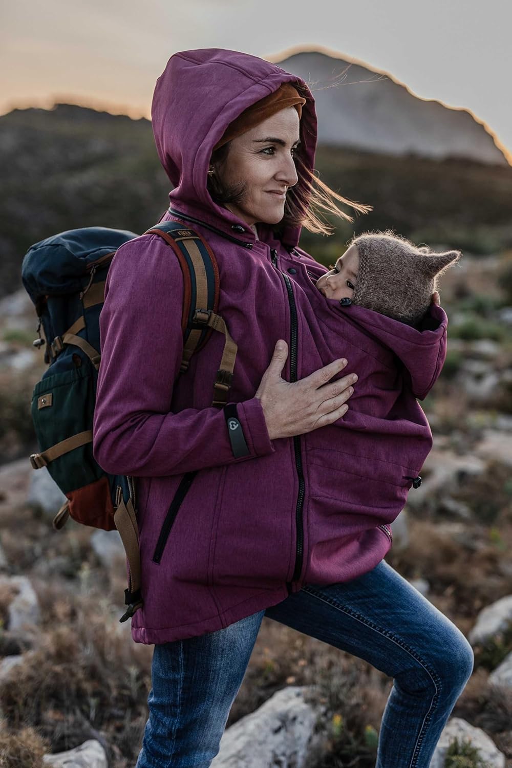 fun2bemum Enigma 5in1 BACK/FRONT Softshell Jacke,Tragejacke, Babytragejacke,Schwangerschaftsjacke XL