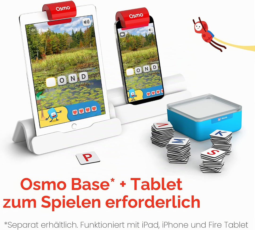 Osmo Geniale Wörter – Alter 6–10 Jahre – Interaktive Buchstabenerkennung, Telefonie, Sichtwörter & R