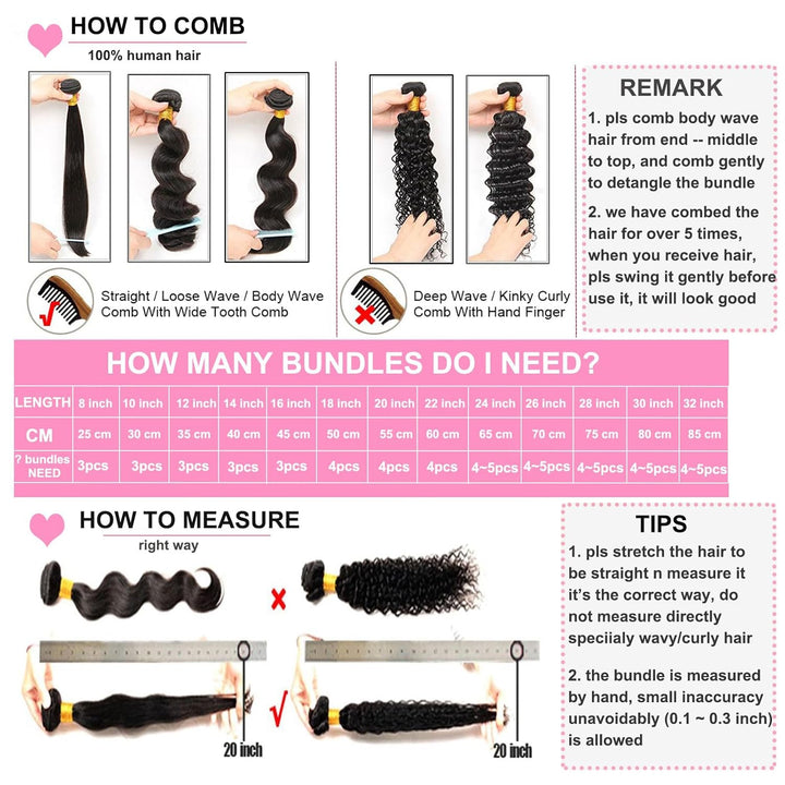 Huarisi 3 Bundles Human Hair Body Wave 14 16 18 Inch 12A Unprocessed Brazilian Virgin Hair Body Wave
