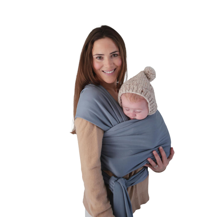 Mushie Tragetuch für Neugeborene &amp; Babys | 100% Bio-Baumwolle | Mit einer integrierten Tasche | von