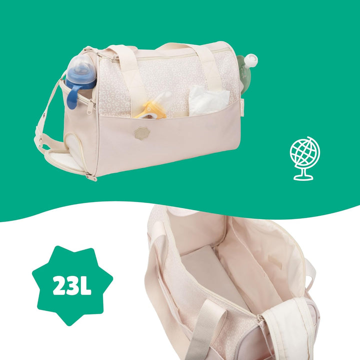 Badabulle Wickeltasche Pocketstyle - Kinderwagentasche inklusive Wickelzubehör Creme, Creme