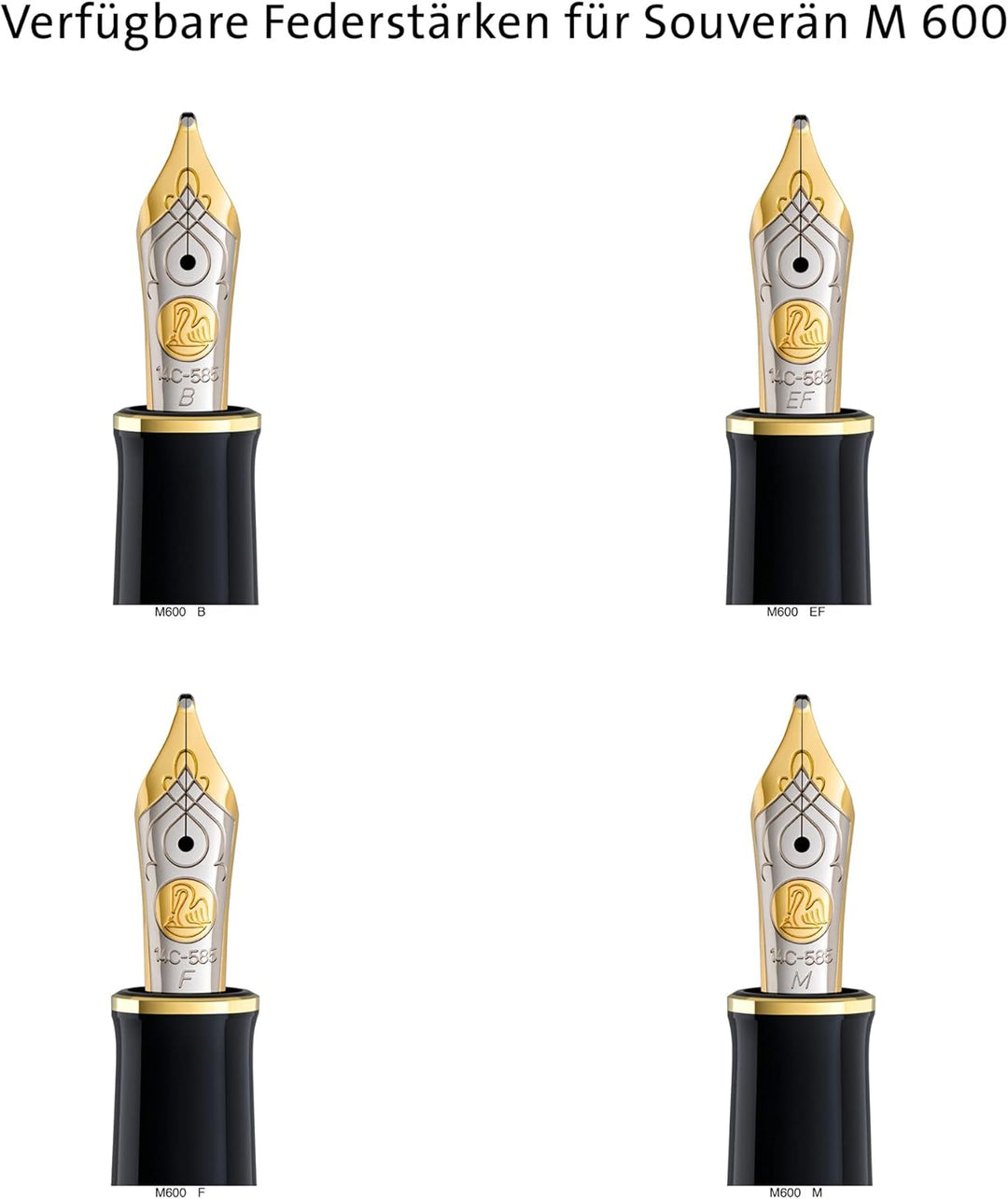 Pelikan Füllhalter Souverän 600, Schwarz, Feder M (mittel), hochwertiger Kolbenfüller im Geschenk-Et