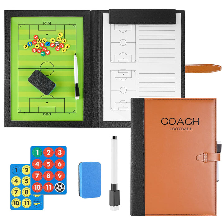 RoseFlower Trainer Taktiktafel Fussball, Profi Faltbares Fussball Taktikmappe Soccer Taktikboard Foo