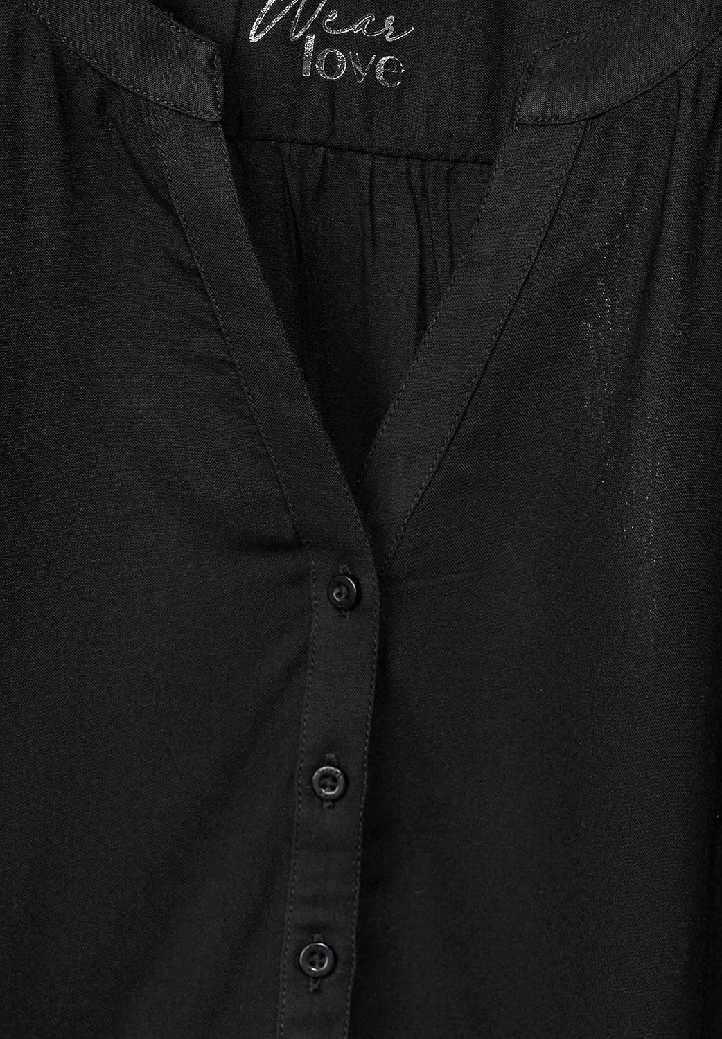 Street One Damen Bluse in Unifarbe 34 Schwarz, 34 Schwarz