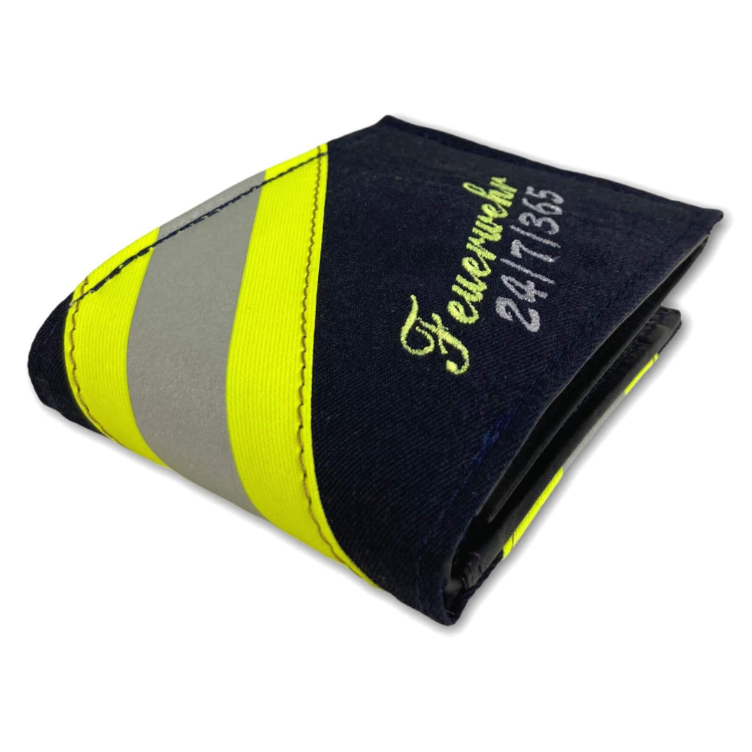 Roter Hahn 112 Feuerwehr Geldbörse/Navy-M Feuerwehr 24-7-365 / Portemonnaie Geldtasche Portjuchhe Br