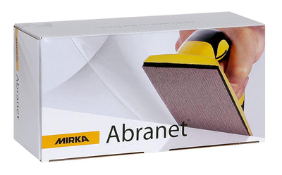 Mirka Handy Handschleifer Starter-Kit, mit Bügelgriff und Klett, 5xMirka Abranet® Netz-Schleifstreif