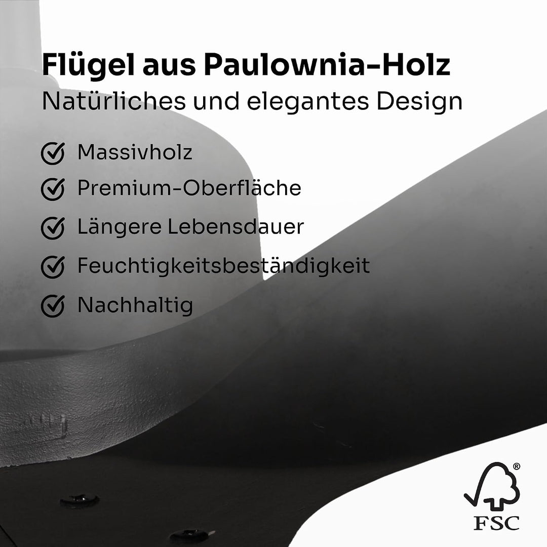 Mellerware - Deckenventilator mit Fernbedienung Brizy! | 45W | 6 Geschwindigkeiten | Sehr Leise | So