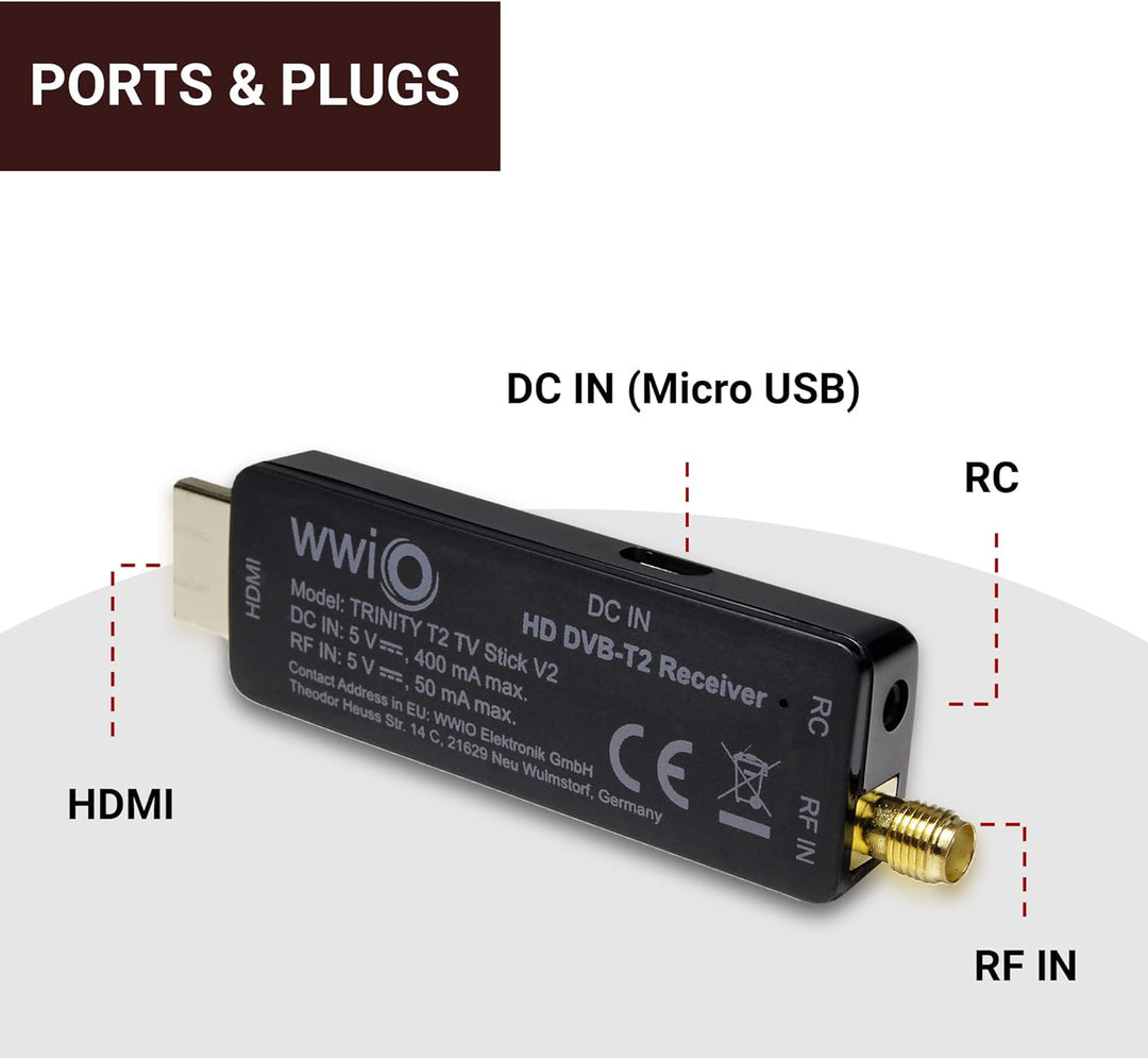 WWIO Trinity T2 TV Stick RCU 2 in 1