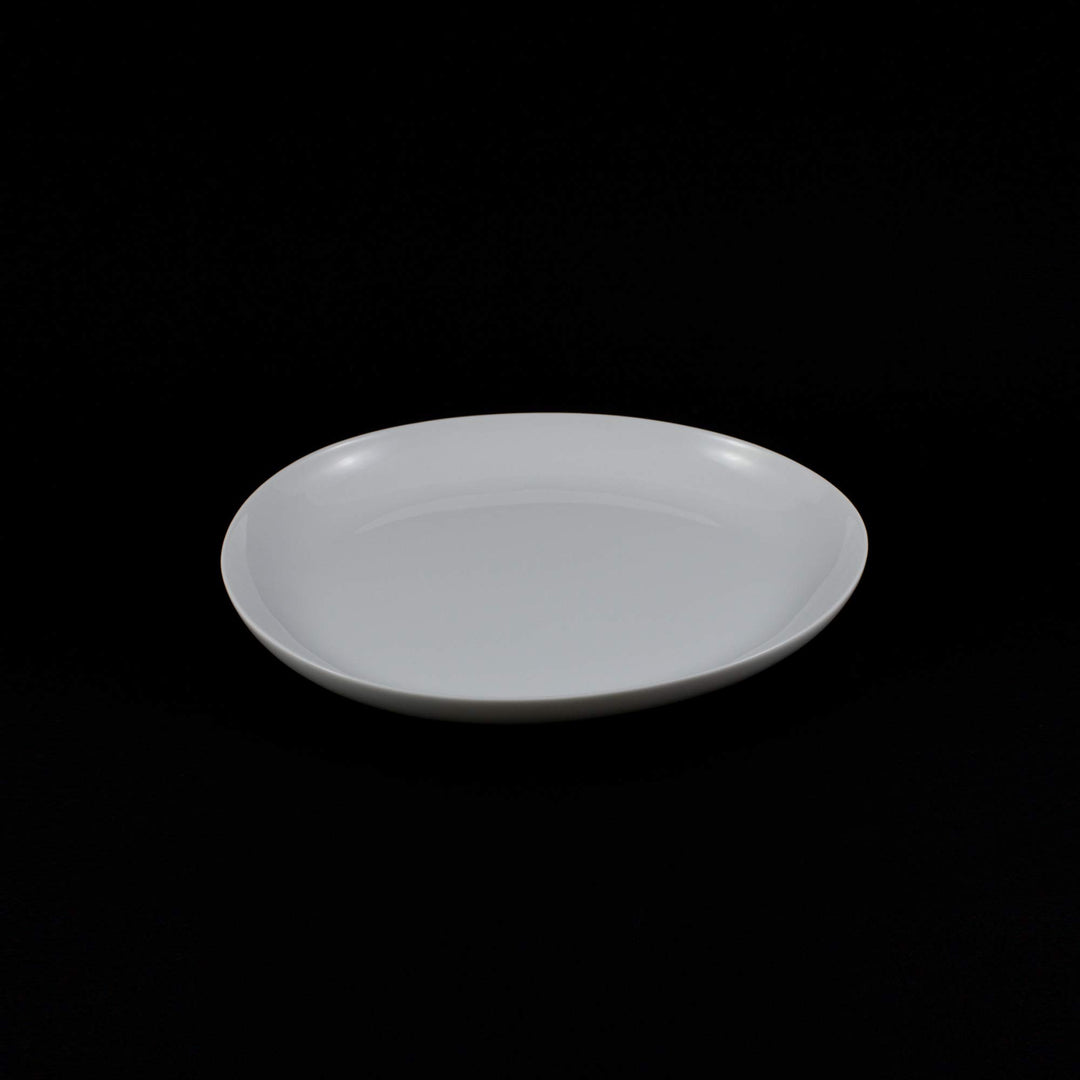 Japanischer Teller Serie Yuuki 21 cm feinstes weisses Porzellan edle Transparenz 21,8 x 17,8 x 2,4 c