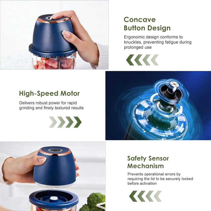 Zerkleinerer Elektrisch 350ml, Gemüsezerkleinerer Zwiebelschneider Elektrisch Multizerkleinerer, USB