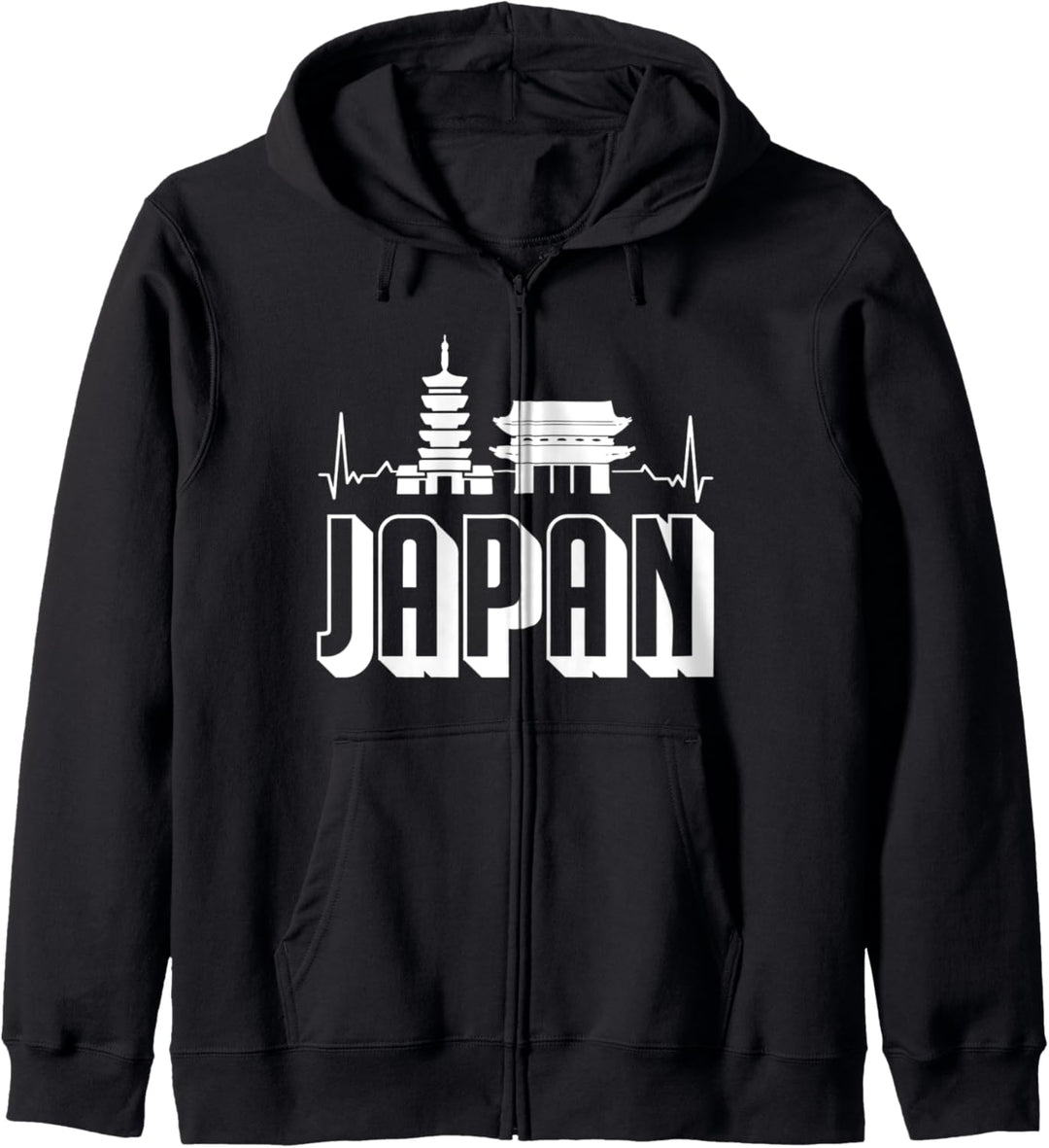 Japan Heartbeat Tokyo Tower und Imperial Palace aus Asien Kapuzenjacke