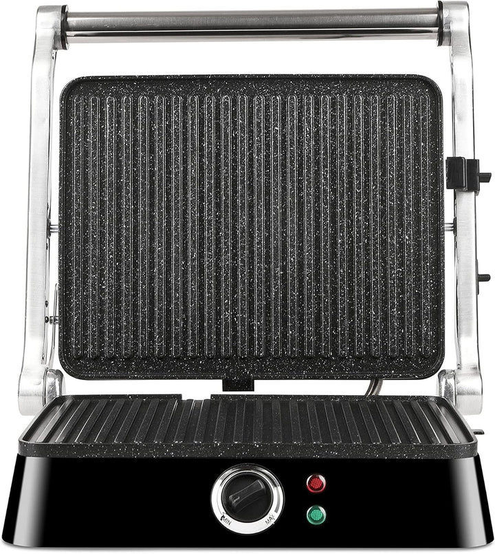 Girmi BS44 Grillpfanne mit Petravera-Effekt, Korpus aus Edelstahl, Platten 29,3 x 23 cm