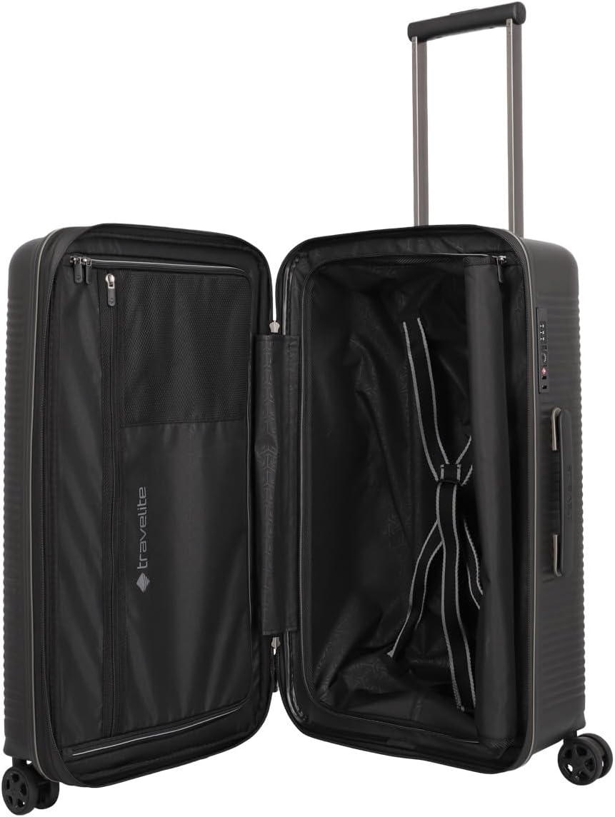 Travelite 4-Rad Hartschalenkoffer mittelgross 74 Liter, Trunk Koffer, Gepäck Serie Roomer: Hartschal