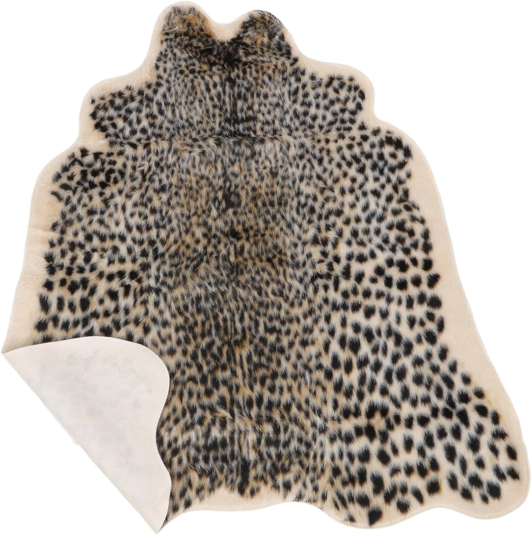 Amosfun Leoparden-Print, Kunst-Plüsch-Teppich mit Leopardenmuster, Fussmatte für Zuhause, Büro, Wohn