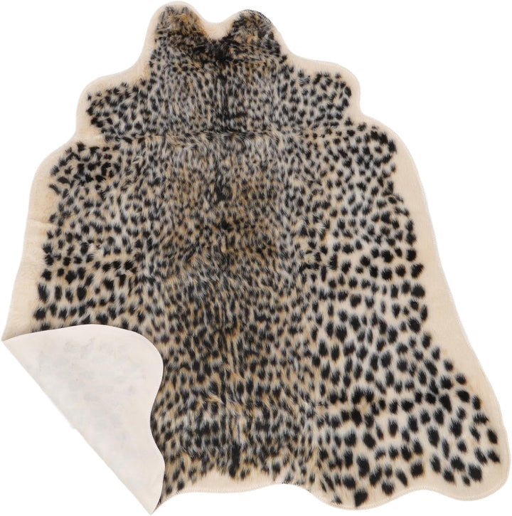Amosfun Leoparden-Print, Kunst-Plüsch-Teppich mit Leopardenmuster, Fussmatte für Zuhause, Büro, Wohn