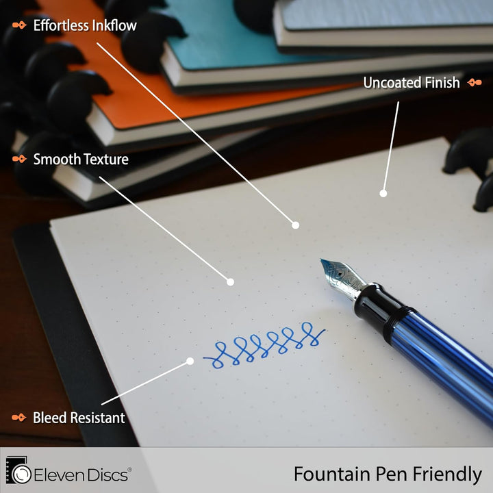 Eleven Discs Discbound Paper, Junior Size Dot Grid Sheets - Premium 120gsm Heavyweight Notebook & Pl