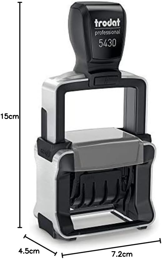 Trodat Professional Datumstempel 5430, selbstfärbend, mit Text Kopie, Abdruck 41 x 24 mm, Blau und R