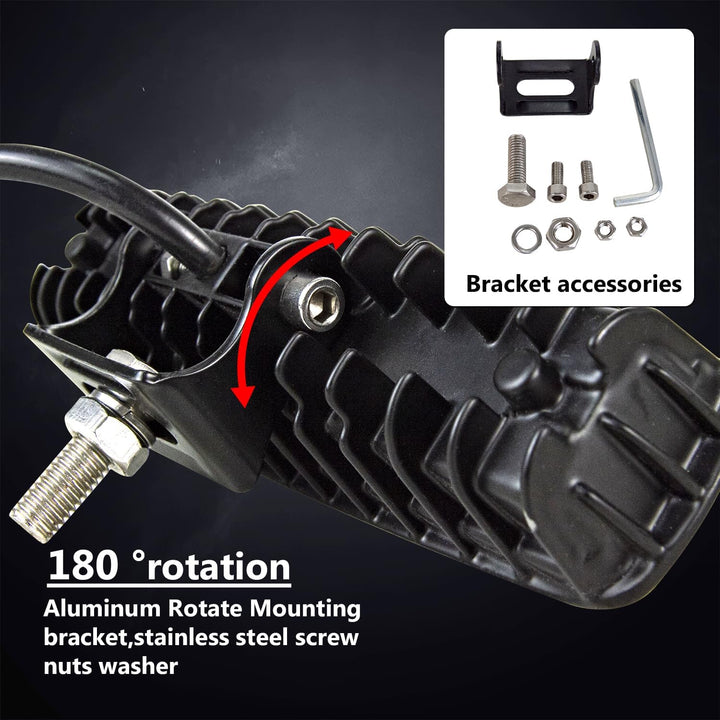 AUXTINGS 4 Stücke 6 Zoll 18W dünn LED Arbeitsscheinwerfer 15 cm Flutlicht Leuchtfleck LED Pods 12V 2