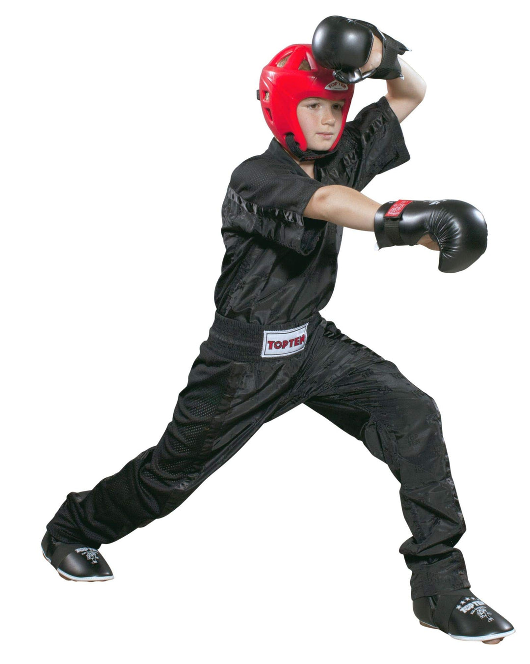 T-Shirt mit V-Ausschnitt zum Kickboxen „Kickboxjacke Mesh“ Schwarz - Schwarz XL, Schwarz - Schwarz X