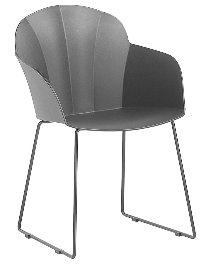 Schwarzes 2er Set Esszimmerstuhl aus Kunststoff mit Metallbeinen Sylva