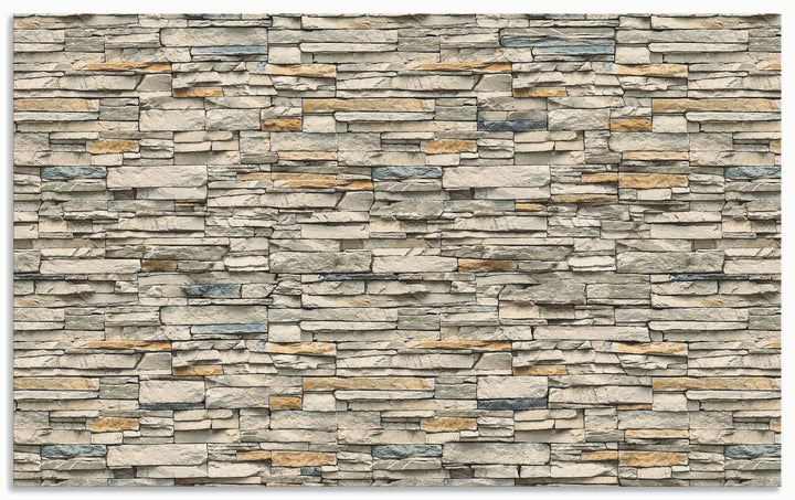 ARTland Spritzschutz Küche aus Alu für Herd Spüle 90x55 cm (BxH) Küchenrückwand mit Motiv Steinwand