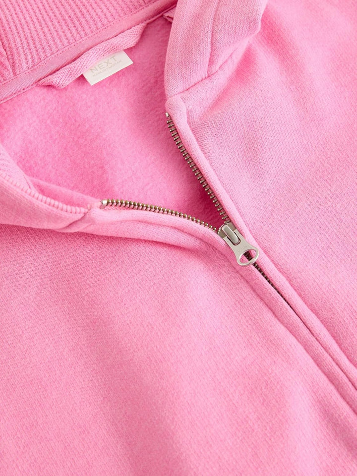 NEXT Mädchen Standard Kapuzenjacke mit durchgehendem Reissverschluss 98 Blush Pink, 98 Blush Pink