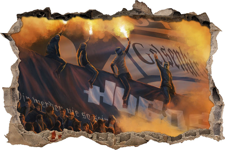 Ultras Gelsenkirchen Hugos, 3D Wandsticker Format: 92x62cm, Wanddekoration